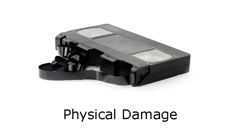 Damaged VHS tape